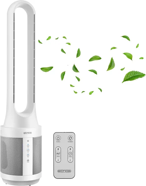 Echos® Turmventilator – Leiser Ventilator mit Fernbedienung / Energieeffizienter Standventilator mit Oszillation, 8h Timer und Hochleistungslüftung