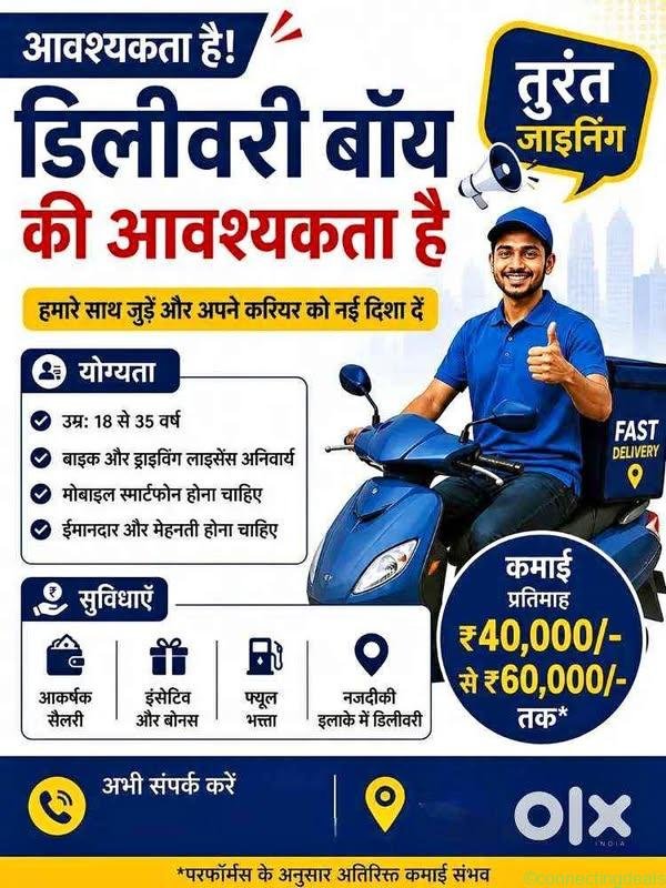 Flipkart courier delivery boys Jobs. Meerut