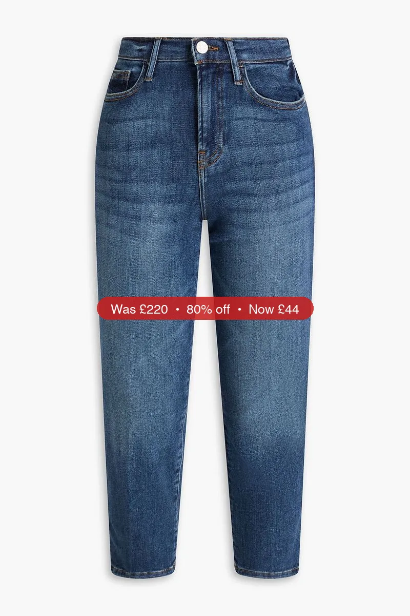 FRAME Le High Straight cropped high-rise straight-leg jeans – 80% Off