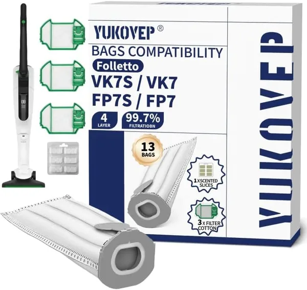 free ads 13 Borse Compatibili Kobold, Filtro Motore 3 in 1 per VK7, Accessori Filtraggio