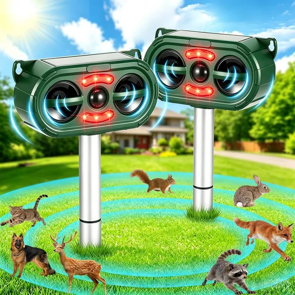 free ads 2 Pack Solar Animal Repeller – Cat Squirrel Pest Repellent Waterproof Motion Sensor Best Deal
