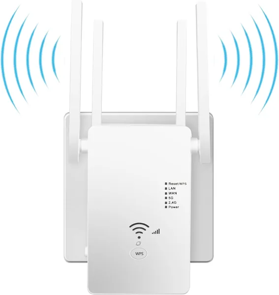 free ads 2026 Neuester WLAN-Verstärker 1200Mbit/s, WLAN Repeater mit Dualband und 4 externen Antennen