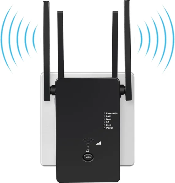 free ads 2026 WLAN-Verstärker/Repeater mit 1200 Mbit/s Dualband, WiFi-Extender