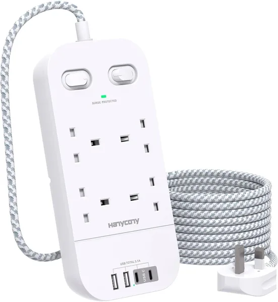 free ads 4 Way Surge Protected Extension Lead 21% Off