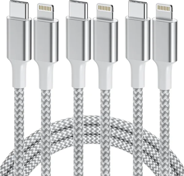 free ads 40%オフ！(2026認証MFi製品) iPhone充電ケーブル、1mセット、Lightningケーブル、USB-C to Lightning、Type C