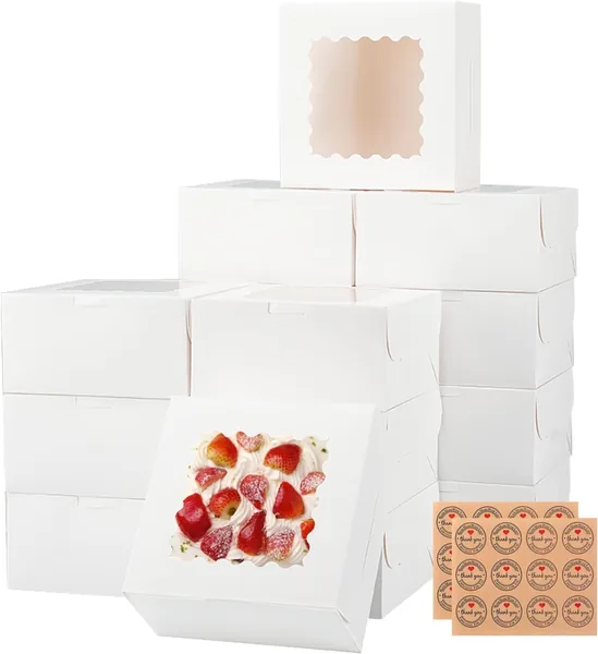 free ads 50 Pcs White Bakery Boxes with Window – Best Deal