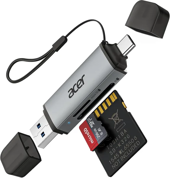 free ads Acer SDカードリーダー 2-in-1 Micro SDカードリーダー Type-C & USB 3.0 超高速伝送 OTG対応 Androidタブレット