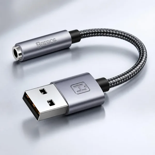 free ads Adaptador de Áudio USB P2 para Fone e Microfone, Hi-Fi Estéreo