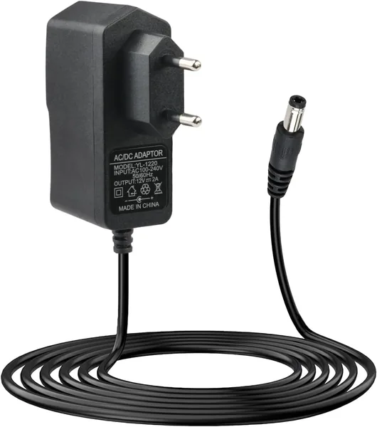 free ads Adaptador de corriente 12V 2A, 100-240V con conectores 5.5×2.5mm, para tiras LED, cámara, enrutador, TV Box y monitor LCD