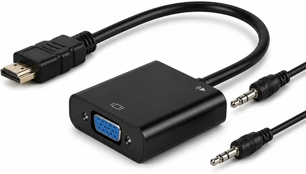 free ads Adaptador HDMI para VGA 1080p Full HD com Áudio P2 – 20cm Plug & Play