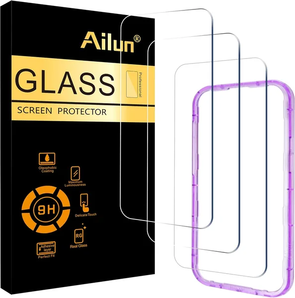 free ads Ailun Screen Protector 3 Pack iPhone 17 Pro Max [6.9 inch] Tempered Glass, Installation Frame