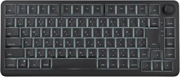 free ads AIM1 インスタント ラピッド トリガー 0.01mm ゲーミングキーボード 日本語レイアウト 75%サイズ 8000Hz ポリングレート 黒