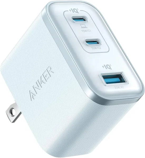 free ads Anker Nano Charger 70W (3ポート、青、折りたたみプラグ)、iPhone対応