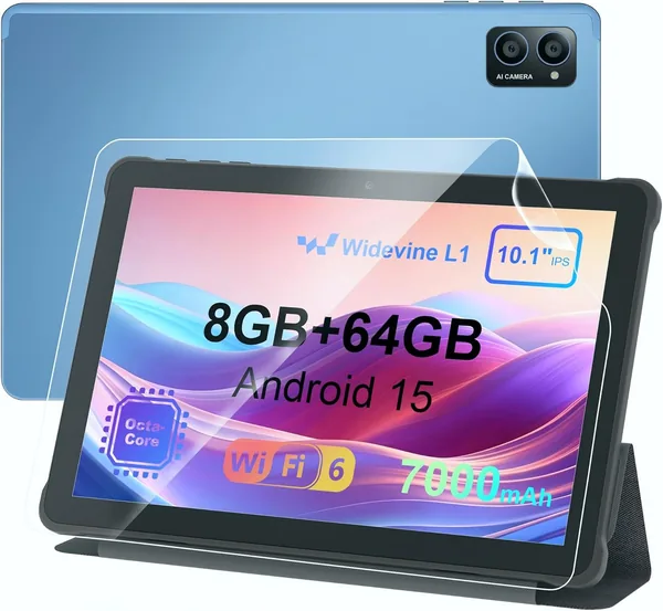 free ads AWOW Tablet 10 Zoll Android 2025: 7000 mAh Octa-Core 8GB RAM + 64GB 1TB TF mit WiFi 6 2.4G/5G Bluetooth – 33% Rabatt