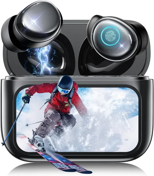 free ads Bluetooth 無線イヤホン 2026 Impact Bluetooth 6.0 タッチスクリーン対応 長時間60時間再生 ANC+ENC搭載