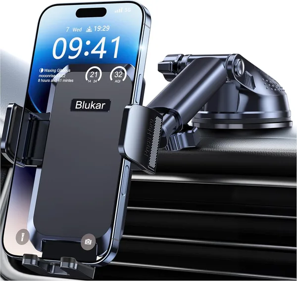 free ads Blukar Uchwyt samochodowy na telefon, uchwyt na deskę i przednią szybę, obrotowy 360 stopni