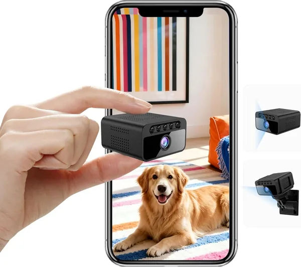 free ads Cámara Espía AOBOCAM 4K Mini WiFi con Detección de Movimiento y Visión Nocturna para Interiores/Exteriores, Compatible con iOS y Android