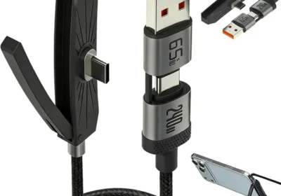 free ads Caricabatterie invisibile 3 in 1 per telefono, 2M Cavo di ricarica laterale, Ricarica rapida 240W + 65W, Supporto per smartphone in Italy