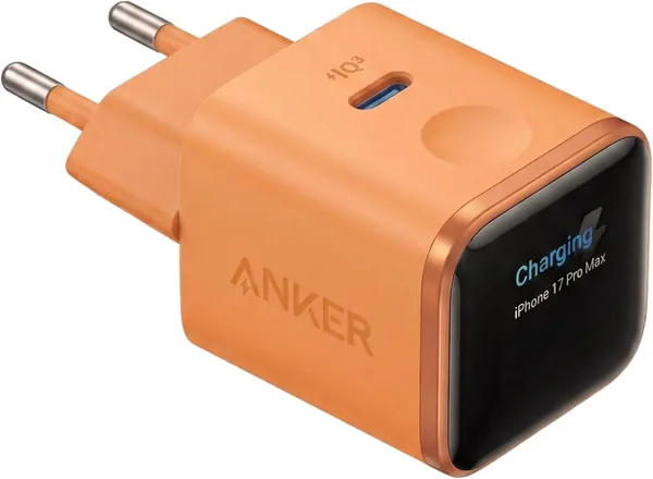 free ads Chargeur Anker 45W Nano Smart Display USB C – Recharge rapide, reconnaissance intelligente, mode soin, compact, pour iPhone 17/16/15 – Meilleur Prix