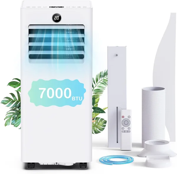 free ads Climatiseur Mobile Silencieux 7000 BTU – Climatiseur Portable avec Kit Fenêtre – Refroidissement/Ventilation/Déshumidification