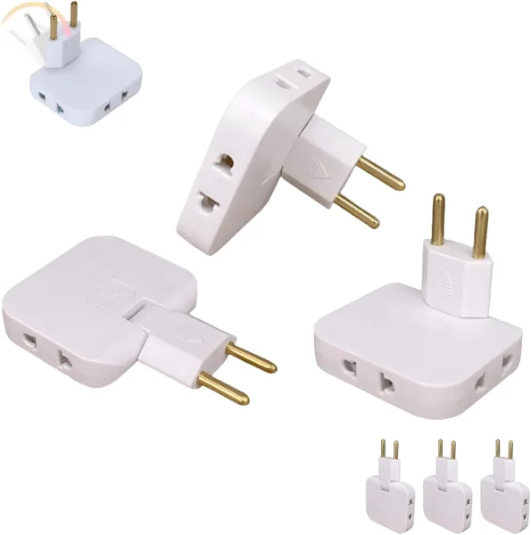 free ads Conjunto de 3 Enchufes Roba Plano para Pared con 3 Tomadas y Cabezal Giratorio de 180° – Adaptador Europeo y Americano
