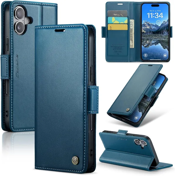 free ads Coque Idhiem pour iPhone 17 – Housse en Cuir PU avec Protection RFID, Portefeuille et Fonction Rabat