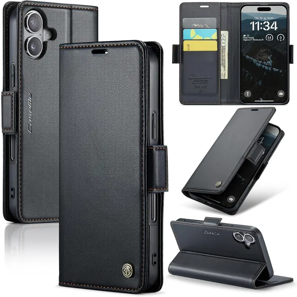 free ads Coque Idhiem pour iPhone 17 – Housse Portefeuille en Cuir PU avec Protection RFID