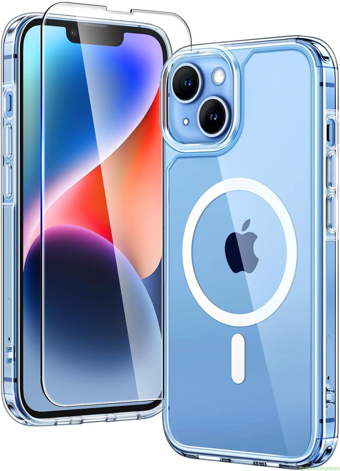 free ads Coque magnétique Tauri pour iPhone 13/14 avec protecteur d’écran, compatibilité MagSafe, protection anti-choc mince – Noir