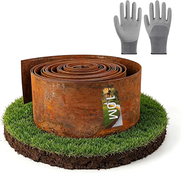 free ads Corten Stäl Diskonrand – Metaller Diskonrand, 15 cm Hög – Enkelt Montering – Diskonrand med Rust, 1 Par Montagering