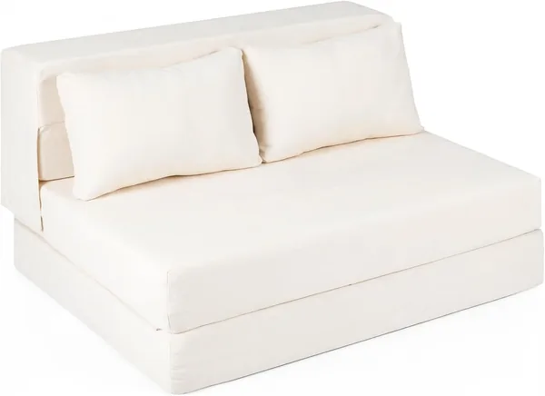 free ads COSTWAY Faland Sofa Säng 3-i-1 Bodensofa Släppa Chenille Fabric Med 2 Kussiner, Sofa Bed för Livingsrum