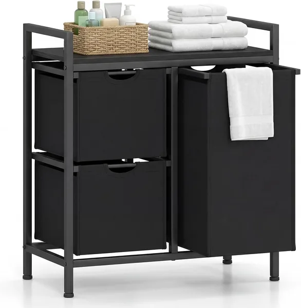 free ads COSTWAY Vågsduk 3 delar med reglare, 75L sorterare med 3 fjärrplicker och metal ram
