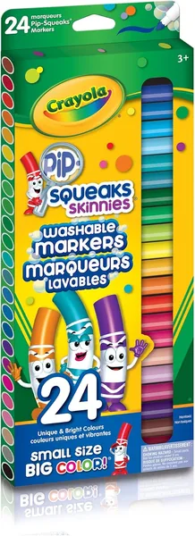free ads Crayola 58-4324 24 Pip-Squeaks Skinnies Fine Line Washable Markers, School and Craft Supplies, Gift