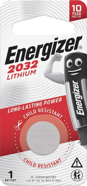 free ads بطارية Energizer CR2032، 3 فولت خالية من الزئبق ليثيوم – عبوة من 1