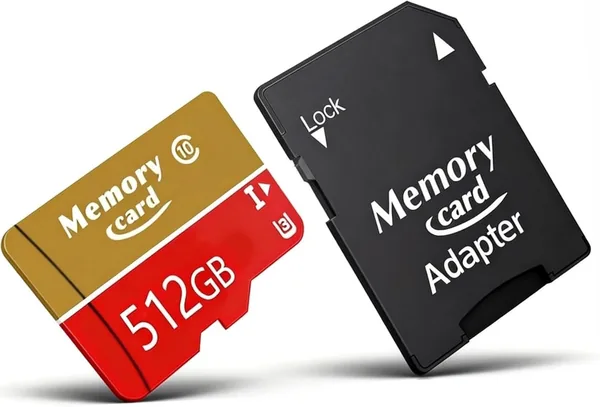 free ads بطاقة ذاكرة MicroSDXC جديدة سعة 512 جيجابايت مع محول، لدعم كاميرا فائقة الدقة و4K UHD – فئة السرعة U3 Class 10