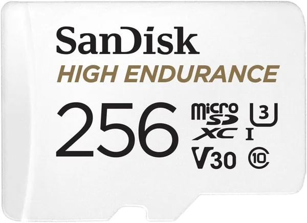 free ads بطاقة ذاكرة SanDisk microSDXC عالية التحمل 256 جيجابايت مع محول لكاميرات الركوب وأنظمة المراقبة المنزلية – C10، U3، V30، 4K UH