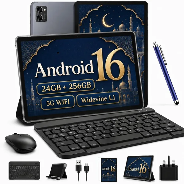 free ads تابلت تابوي 10 بوصة أندرويد 16 مع لوحة مفاتيح، 24 جيجا رام (8+16 جيجا قابلة للتوسيع) 256 جيجا روم (2 تيرابايت TF قابلة للتوسيع)، ثماني نواة 2 في 1