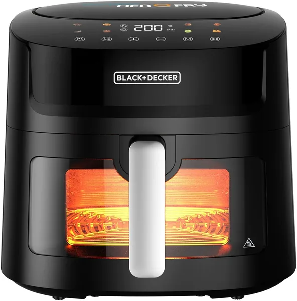 free ads تخفيض 35% على جهاز BLACK+DECKER 8-in-1 الرقمي للتحمير السريع بالهواء، سعة كبيرة 7.2 لتر، 1800 واط، شاشة LED لمسية، مجفف