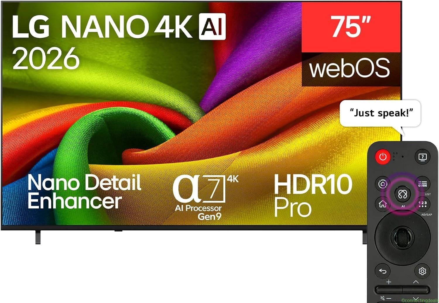 free ads تلفزيون إل جي نانو 75 بوصة 4K UHD ذكي بتقنية الذكاء الاصطناعي NU85 – أفضل سعر