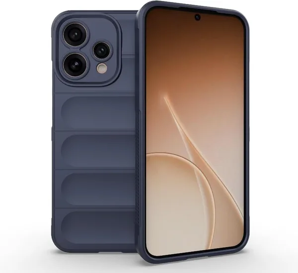 free ads حالة حماية هاتف Magic Shield من البولي يوريثان الحراري والسيليكون غير السوداء – متوافقة مع Oppo Reno 15 5G (زرقاء داكنة)
