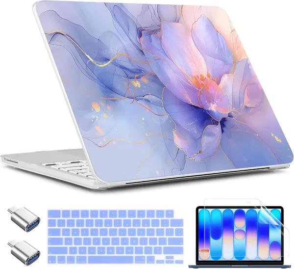 free ads حالة ماك بوك نيو 13 إنش من توولسكو – A3404 A18 برو تشيب، غطاء صلب من البلاستيك مع منفذ Type C وآداة كاميرا مدمجة