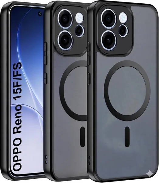free ads حالة مغناطيسية جرايبست لهاتف Oppo Reno 15F، شفافة مات، حماية من الفئة العسكرية، غطاء مضاد للصدمات مع حماية الكاميرا – أفضل سعر