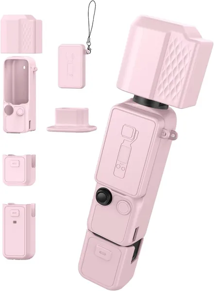 free ads حالة من السيليكون لـ DJI Osmo Pocket 4: واقٍ كامل التغطية للعدسة والجسم، قشرة ناعمة توفر مقاومة الصدمات والخدوش