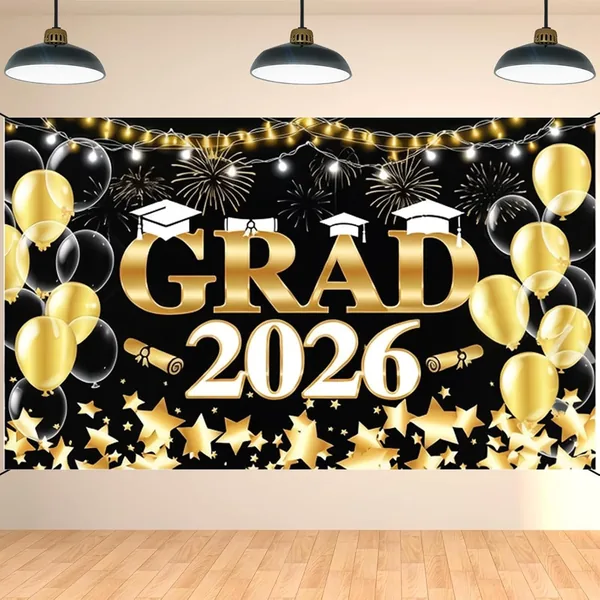 free ads زينة تخرج 2026 – لافتة فئة 2026، خلفية تهانئ الخريجين، ورق لامع للمناسبات