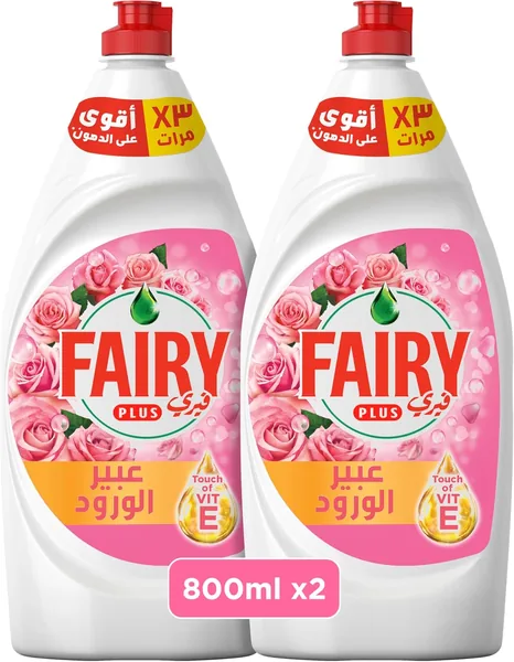 free ads سائل غسيل الأطباق من فايي بالروائح الوردية مع بديل للتبيض، 2×800 مللي