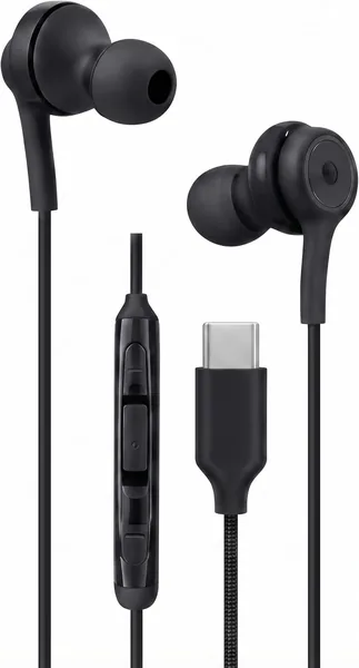 free ads سماعات أذن WELLMAX USB C سلكية مع ميكروفون، أذنين في الأذن لنوع C للهواتف سامسونج أندرويد، عزل الضوضاء
