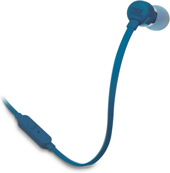 free ads سماعات JBL Tune 110 السلكية، صوت باس نقي وقوي، تحكم بأزرار واحدة/ميكروفون، كابل مسطح خالٍ من التشابك، فائق الجودة C