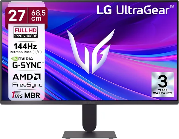 free ads شاشة LG Ultragear 27 بوصة للألعاب بدقة فائقة الوضوح (1920×1080) IPS، 144 هرتز (مرتفعة)، 1 مللي ثانية للرد السريع، متوافقة مع NVIDIA G-Sync، AMD – 48% خصم