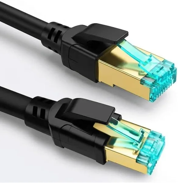 free ads كابل إيثرنت Cat8 من EpicArma، 20 متر، 40 جيجابت في الثانية، محمي S/FTP، مقبس RJ45 مغطى بذهب 24 قيراط، سلك LAN عالي السرعة، مناسب للمكاتب والمنازل