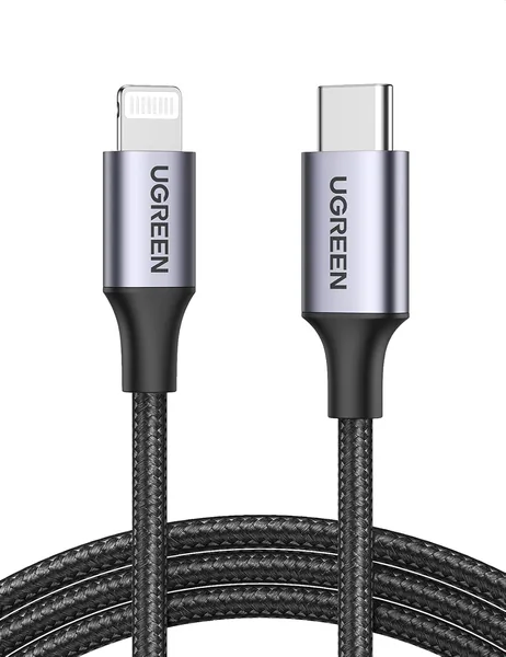 free ads كابل شحن آيفون 2م من يو غرين – مفي المعتمد، كابل USB-C إلى Lightning مع شحن سريع PD 18W