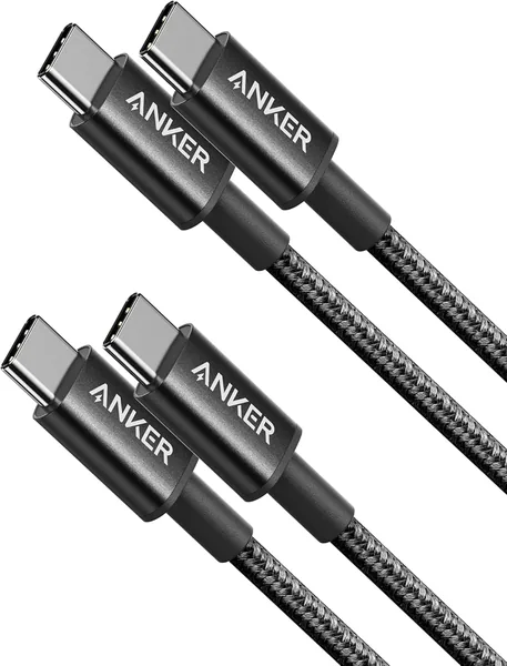 free ads كابل شحن أنكر USB C إلى USB C، 60 واط من النوع C للشحن السريع (3.3 قدم، عبوة مزدوجة) لـ iPhone 17/16 سلسلة، iPad Mini 6 وأكثر